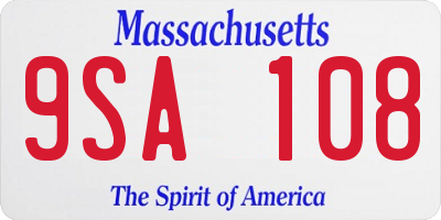 MA license plate 9SA108