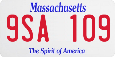 MA license plate 9SA109