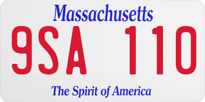MA license plate 9SA110