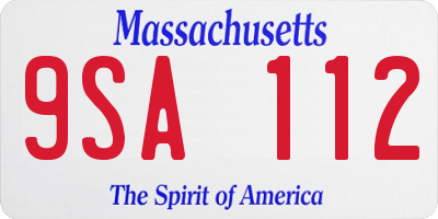 MA license plate 9SA112