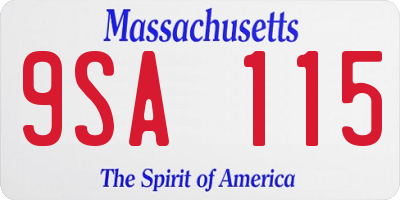 MA license plate 9SA115