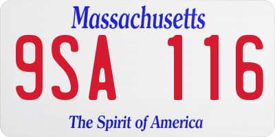 MA license plate 9SA116