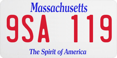 MA license plate 9SA119