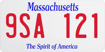 MA license plate 9SA121