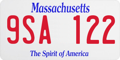 MA license plate 9SA122