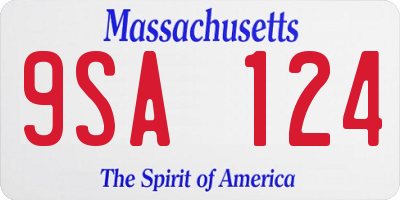MA license plate 9SA124