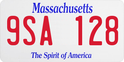 MA license plate 9SA128