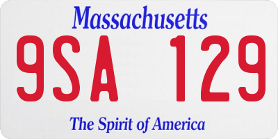 MA license plate 9SA129