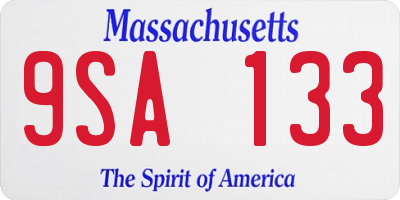 MA license plate 9SA133
