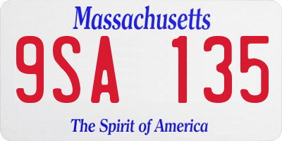 MA license plate 9SA135