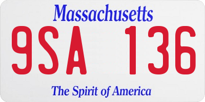 MA license plate 9SA136