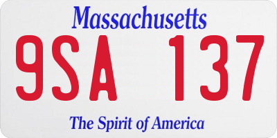 MA license plate 9SA137