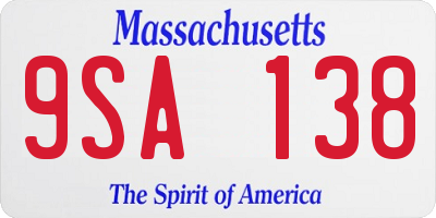 MA license plate 9SA138