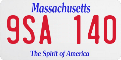 MA license plate 9SA140