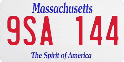 MA license plate 9SA144