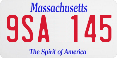MA license plate 9SA145
