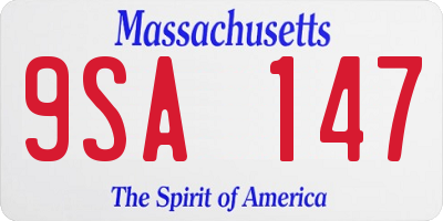 MA license plate 9SA147