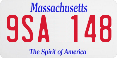MA license plate 9SA148