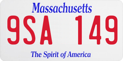 MA license plate 9SA149