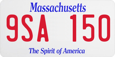 MA license plate 9SA150