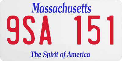 MA license plate 9SA151