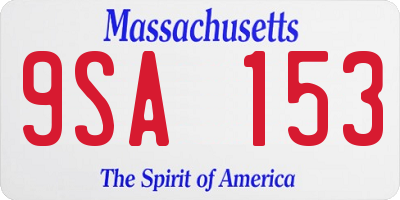 MA license plate 9SA153