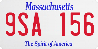 MA license plate 9SA156