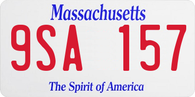 MA license plate 9SA157