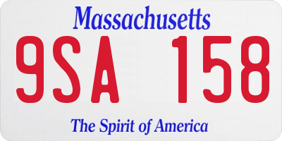 MA license plate 9SA158
