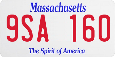 MA license plate 9SA160