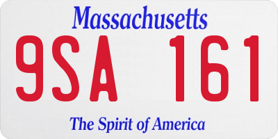 MA license plate 9SA161