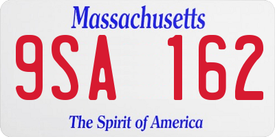 MA license plate 9SA162