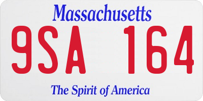 MA license plate 9SA164