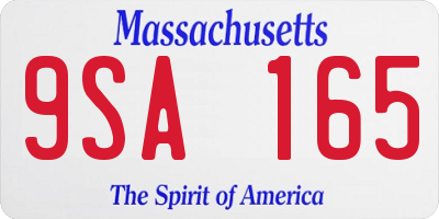 MA license plate 9SA165