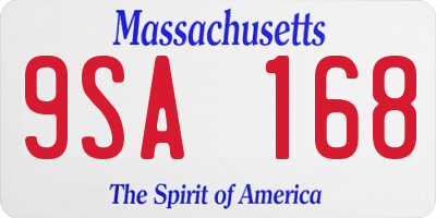 MA license plate 9SA168