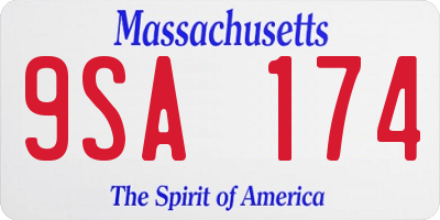 MA license plate 9SA174