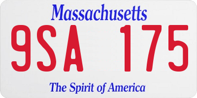 MA license plate 9SA175