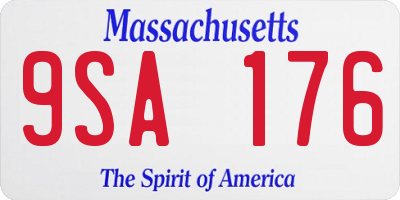 MA license plate 9SA176