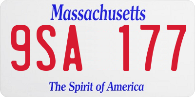 MA license plate 9SA177