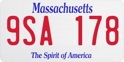 MA license plate 9SA178