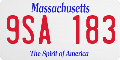 MA license plate 9SA183