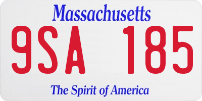 MA license plate 9SA185