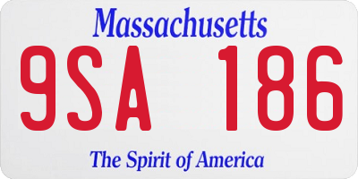 MA license plate 9SA186