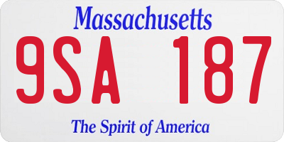 MA license plate 9SA187