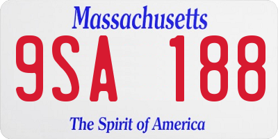 MA license plate 9SA188