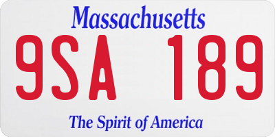 MA license plate 9SA189