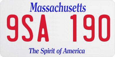 MA license plate 9SA190