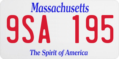 MA license plate 9SA195