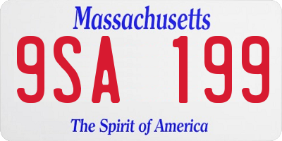 MA license plate 9SA199