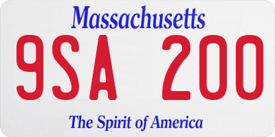 MA license plate 9SA200